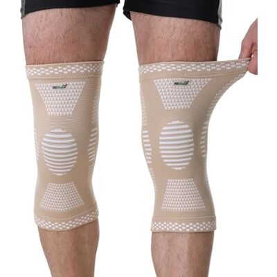 NEOtech Care Genouillère protège-genou en fibre de bambou Élastique, respirante (Couleur beige, Taille L, 1 Paire) - Publicité NEOtech Care Genouillère protège-genou en fibre de bambou Élastique, respirante (Couleur beige, Taille L, 1 Paire) - Publicité