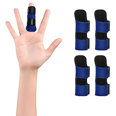 supregear Attelles de Doigt, Lot de 4 Attelles de Doigt Réglables et Réutilisables avec Barre en Aluminium Amovible pour Index/Moyen/Anneau/Auriculaire, Bleu - Publicité supregear Attelles de Doigt, Lot de 4 Attelles de Doigt Réglables et Réutilisables avec Barre en Aluminium Amovible pour Index/Moyen/Anneau/Auriculaire, Bleu - Publicité