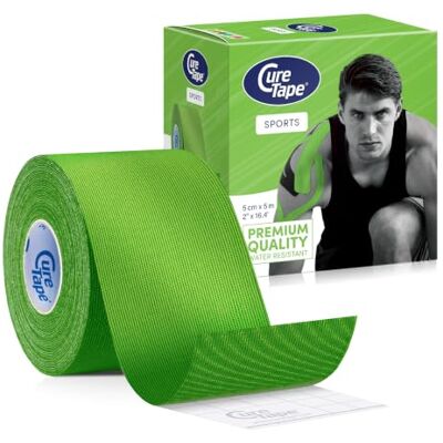 CureTape Sports Kinésiotape Extra Fort, Adhérence Renforcée Bande de kinésiologie CureTape Sports (Vert Citron), adhérence extra forte, imperméable, pour le sport intensif. Publicité CureTape Sports Kinésiotape Extra Fort, Adhérence Renforcée Bande de kinésiologie CureTape Sports (Vert Citron), adhérence extra forte, imperméable, pour le sport intensif. Publicité