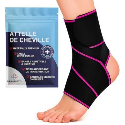 Dr. Arthritis Essentials Chevillere de Maintien Sport, Strap Cheville de Maintien Stabilisatrice pour Entorse, Tendinite Tendon Achille, Running, Basketball, Pied Gauche & Droit - Publicité Dr. Arthritis Essentials Chevillere de Maintien Sport, Strap Cheville de Maintien Stabilisatrice pour Entorse, Tendinite Tendon Achille, Running, Basketball, Pied Gauche & Droit - Publicité