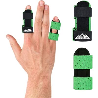 supregear Attelles de Doigt, Lot de 2 Universelles pour Redresser et Soutenir les Doigts Cassés, pour Majeur, Index, Annulaire et Auriculaire, Vert - Publicité supregear Attelles de Doigt, Lot de 2 Universelles pour Redresser et Soutenir les Doigts Cassés, pour Majeur, Index, Annulaire et Auriculaire, Vert - Publicité