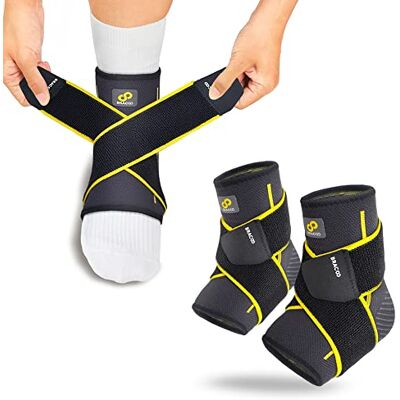 Bracoo Chevillère de Maintien Sport 2 Pièces Chevillère Entorse Réglable avec Sangle de Compression, Soutien Cheville pour Tendon d’Achille et Fasciite Plantaire, Homme Femme, FS60 (Noir, S/M) - Publicité Bracoo Chevillère de Maintien Sport 2 Pièces Chevillère Entorse Réglable avec Sangle de Compression, Soutien Cheville pour Tendon d’Achille et Fasciite Plantaire, Homme Femme, FS60 (Noir, S/M) - Publicité