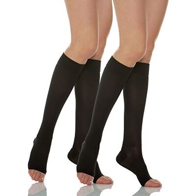 Relaxsan Basic 950A (2 Paires Noir 4/XL) mi-bas de maintien 280 Den pied ouvert compression graduée forte - Publicité Relaxsan Basic 950A (2 Paires Noir 4/XL) mi-bas de maintien 280 Den pied ouvert compression graduée forte - Publicité