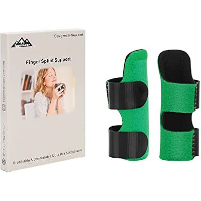 supregear Attelles de Doigt, Lot de 2 Attelles de Doigt Réglables et Réutilisables avec Barre en Aluminium Amovible pour Index/Moyen/Anneau/Auriculaire, Vert - Publicité supregear Attelles de Doigt, Lot de 2 Attelles de Doigt Réglables et Réutilisables avec Barre en Aluminium Amovible pour Index/Moyen/Anneau/Auriculaire, Vert - Publicité