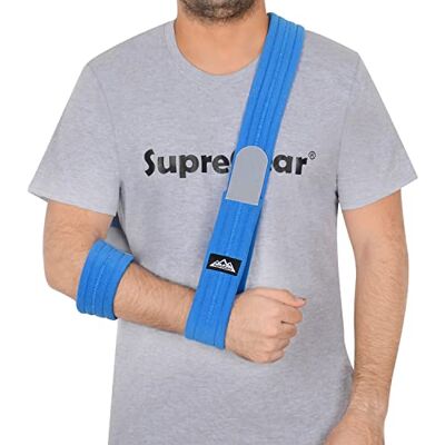 supregear Écharpe Bras Réglable, Support d'Épaule Léger et Confortable, Sangle Respirante pour Bras/Main/Coude Blessé, Sangle 180 cm, Bleu - Publicité supregear Écharpe Bras Réglable, Support d'Épaule Léger et Confortable, Sangle Respirante pour Bras/Main/Coude Blessé, Sangle 180 cm, Bleu - Publicité
