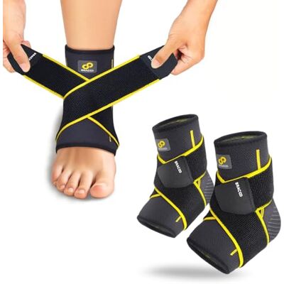 Bracoo Chevillère de Maintien Sport 2 Pièces Chevillère Entorse Réglable avec Sangle de Compression, Soutien Cheville pour Tendon d’Achille et Fasciite Plantaire, Homme Femme, FS60 (Noir, L/XL) - Publicité Bracoo Chevillère de Maintien Sport 2 Pièces Chevillère Entorse Réglable avec Sangle de Compression, Soutien Cheville pour Tendon d’Achille et Fasciite Plantaire, Homme Femme, FS60 (Noir, L/XL) - Publicité