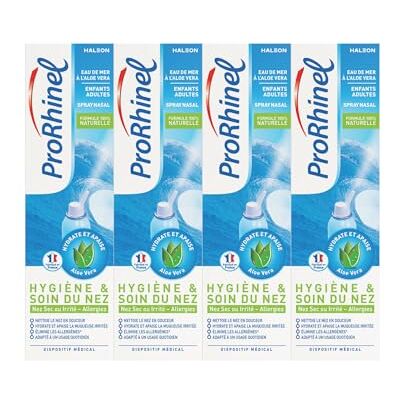 PRORHINEL Spray Nasal Eau de Mer et Aloe Vera, Lavage Nez Bouché ou Rhume, Pour Enfants et Adultes, Fabriqué en France, Lot de 4x 100ml - Publicité PRORHINEL Spray Nasal Eau de Mer et Aloe Vera, Lavage Nez Bouché ou Rhume, Pour Enfants et Adultes, Fabriqué en France, Lot de 4x 100ml - Publicité