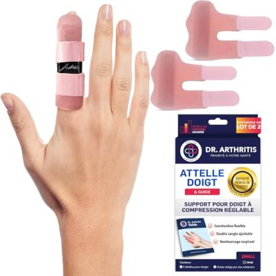 Dr. Arthritis Attelle Doigt à Compression Réglable pour Entorses, Doigt à Ressaut, Arthrite, Douleurs, Tendinites, Récupération, Pour Index, Majeur, Annulaire & Auriculaire (Lot de 2, Rose, Taille S) - Publicité Dr. Arthritis Attelle Doigt à Compression Réglable pour Entorses, Doigt à Ressaut, Arthrite, Douleurs, Tendinites, Récupération, Pour Index, Majeur, Annulaire & Auriculaire (Lot de 2, Rose, Taille S) - Publicité