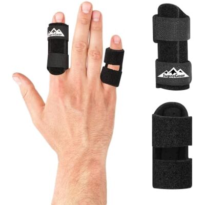 supregear Attelle de Doigt Réglable, Lot de 2, Barre en Aluminium Amovible, Support de Doigt pour Fractures, Entorses, Arthrite, Tendinite et Doigts Gonflés, Noir - Publicité supregear Attelle de Doigt Réglable, Lot de 2, Barre en Aluminium Amovible, Support de Doigt pour Fractures, Entorses, Arthrite, Tendinite et Doigts Gonflés, Noir - Publicité