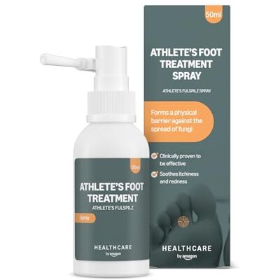 Amazon Basic Care Spray de traitement du pied d'athlète, 50ml - Publicité Amazon Basic Care Spray de traitement du pied d'athlète, 50ml - Publicité