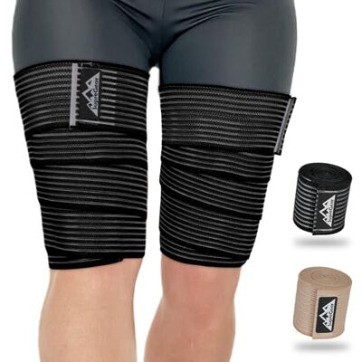 supregear 2 Pièces Bandes de Compression pour Ischio-Jambiers et Cuisses, Attelles Ajustables pour Entorses Musculaires, Bandages Élastiques pour Genou Mollet Bras Jambe, Unisexe, 200 cm, Noir - Publicité supregear 2 Pièces Bandes de Compression pour Ischio-Jambiers et Cuisses, Attelles Ajustables pour Entorses Musculaires, Bandages Élastiques pour Genou Mollet Bras Jambe, Unisexe, 200 cm, Noir - Publicité