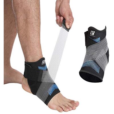 Bodyprox Attelle de cheville pour homme et femme avec sangle de compression réglable pour entorse de la cheville, récupération après blessure, etc. (M) - Publicité Bodyprox Attelle de cheville pour homme et femme avec sangle de compression réglable pour entorse de la cheville, récupération après blessure, etc. (M) - Publicité