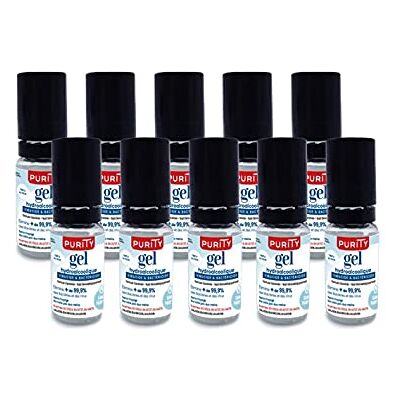 Purity Pack de 10 Mini-flacons de 10ml Gel Hydroalcoolique 703 - Publicité Purity Pack de 10 Mini-flacons de 10ml Gel Hydroalcoolique 703 - Publicité