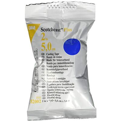 3M Scotchcast Plus Bandage en fibre de verre avec résine polyuréthane activable à l'eau, léger, résistant, respirant, couleur bleue, 5 cm x 3,65 m, lot de 10 unités - Publicité 3M Scotchcast Plus Bandage en fibre de verre avec résine polyuréthane activable à l'eau, léger, résistant, respirant, couleur bleue, 5 cm x 3,65 m, lot de 10 unités - Publicité
