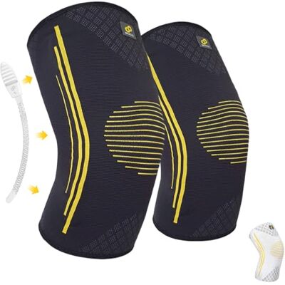 Bracoo Genouillères de Compression, Lot de 2, Renforts Latéraux, Homme et Femme, Soulagement de la Douleur, Arthrose, Ménisque, Sport et Running, KE92 (Noir, M) - Publicité Bracoo Genouillères de Compression, Lot de 2, Renforts Latéraux, Homme et Femme, Soulagement de la Douleur, Arthrose, Ménisque, Sport et Running, KE92 (Noir, M) - Publicité