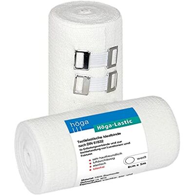 Höga bourg-lastic Idéal Bandeau, textilelastische Idéal binde selon DIN 61632, 8 cm x 5 m, très doux pour la peau, tissu respirant, élastique, Lot de 2 - Publicité Höga bourg-lastic Idéal Bandeau, textilelastische Idéal binde selon DIN 61632, 8 cm x 5 m, très doux pour la peau, tissu respirant, élastique, Lot de 2 - Publicité