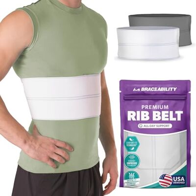 BraceAbility cassé côtelé Bandage élastique Coffre Wrap Ceinture pour fissuré, Fractured ou foulures baleines protection, compression et de support (Male – Compatible avec 61-152,4 cm Coffre) - Publicité BraceAbility cassé côtelé Bandage élastique Coffre Wrap Ceinture pour fissuré, Fractured ou foulures baleines protection, compression et de support (Male – Compatible avec 61-152,4 cm Coffre) - Publicité