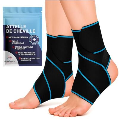 Dr. Arthritis Essentials Chevillere de Maintien Sport, Strap Cheville de Maintien Stabilisatrice pour Entorse, Tendinite Tendon Achille, Running, Basketball, Pied Gauche & Droit - Publicité Dr. Arthritis Essentials Chevillere de Maintien Sport, Strap Cheville de Maintien Stabilisatrice pour Entorse, Tendinite Tendon Achille, Running, Basketball, Pied Gauche & Droit - Publicité
