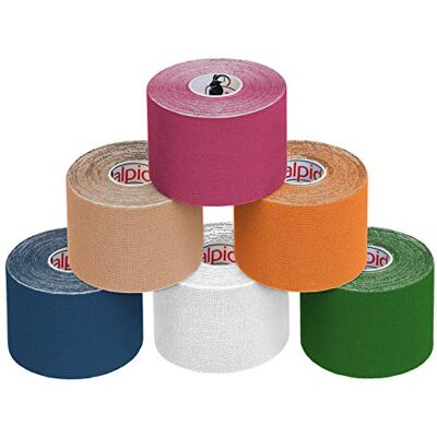 ALPIDEX Bande Kinésiologie Tape Couleurs 6 Rouleaux 5m x 5cm Strap Sport Ruban élastique, imperméable, sans latex, coton, respirant, taping, genou, cheville, tendon, dos, épaule, poignet, coude - Publicité ALPIDEX Bande Kinésiologie Tape Couleurs 6 Rouleaux 5m x 5cm Strap Sport Ruban élastique, imperméable, sans latex, coton, respirant, taping, genou, cheville, tendon, dos, épaule, poignet, coude - Publicité