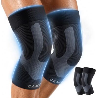 CAMBIVO Genouillère Sport Respirante 2 Pièces, Genouillère de Compression Légère Genouillere Ligamentaire Genou, Maille 3D Respirante, Séchage Rapide, Maintien Antidérapant, Profil Fin, pour Sport, Menisque - Publicité CAMBIVO Genouillère Sport Respirante 2 Pièces, Genouillère de Compression Légère Genouillere Ligamentaire Genou, Maille 3D Respirante, Séchage Rapide, Maintien Antidérapant, Profil Fin, pour Sport, Menisque - Publicité
