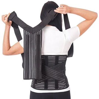 TOROS-GROUP Correcteur De Posture + Ceinture Lombaire Deux en Un/Respirant Maintien Du Dos et Épaules LUX Support dorsale clavicule réglable orthopédique Haut et bas du dos Soulagement de la douleur Large - Publicité TOROS-GROUP Correcteur De Posture + Ceinture Lombaire Deux en Un/Respirant Maintien Du Dos et Épaules LUX Support dorsale clavicule réglable orthopédique Haut et bas du dos Soulagement de la douleur Large - Publicité