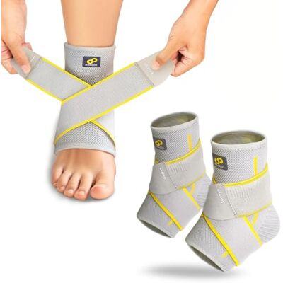 Bracoo Chevillère de Maintien Sport 2 Pièces Chevillère Entorse Réglable avec Sangle de Compression, Soutien Cheville pour Tendon d’Achille et Fasciite Plantaire, Homme Femme, FS60 (Gris, L/XL) - Publicité Bracoo Chevillère de Maintien Sport 2 Pièces Chevillère Entorse Réglable avec Sangle de Compression, Soutien Cheville pour Tendon d’Achille et Fasciite Plantaire, Homme Femme, FS60 (Gris, L/XL) - Publicité