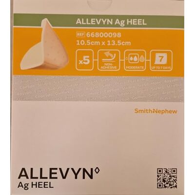 Smith & Nephew Allevyn Ag Heel Lot de 5 pansements en mousse pour talon 10,5 cm x 13,5 cm - Publicité Smith & Nephew Allevyn Ag Heel Lot de 5 pansements en mousse pour talon 10,5 cm x 13,5 cm - Publicité