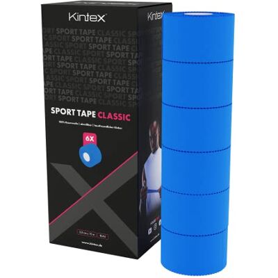 Kintex Tape Sportif - 6 Rouleaux, 10m x 3,8cm, Bleu - Bande de Sport - Publicité Kintex Tape Sportif - 6 Rouleaux, 10m x 3,8cm, Bleu - Bande de Sport - Publicité