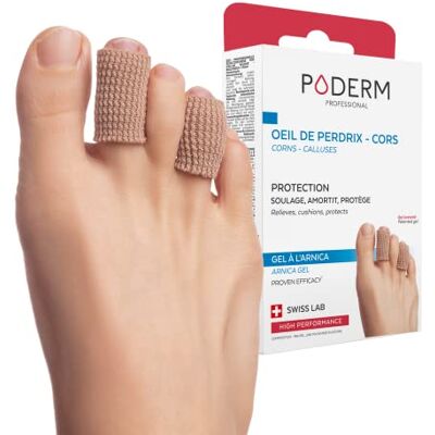 PODERM – CORS/ŒIL DE PERDRIX PROTECTION GEL ARNICA BREVETÉ Orthèse Pied –Soulage immédiatement la douleur – Prévient les callosités Actifs 100% Naturels – Efficacité prouvée – Swiss Lab - Publicité PODERM – CORS/ŒIL DE PERDRIX PROTECTION GEL ARNICA BREVETÉ Orthèse Pied –Soulage immédiatement la douleur – Prévient les callosités Actifs 100% Naturels – Efficacité prouvée – Swiss Lab - Publicité