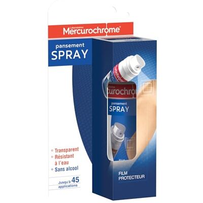 Mercurochrome Pansement spray, Résistant à l'Eau 45 Appli Marque N°1 des Premiers Soins, Sans Alcool, Résistant à l'eau, Protège, Adhérant, Transparent, Enfants & Adultes - Publicité Mercurochrome Pansement spray, Résistant à l'Eau 45 Appli Marque N°1 des Premiers Soins, Sans Alcool, Résistant à l'eau, Protège, Adhérant, Transparent, Enfants & Adultes - Publicité