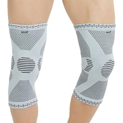 NEOtech Care Genouillère protège-genou en fibre de bambou Élastique, respirante (Couleur grise, Taille L, 1 Paire) - Publicité NEOtech Care Genouillère protège-genou en fibre de bambou Élastique, respirante (Couleur grise, Taille L, 1 Paire) - Publicité