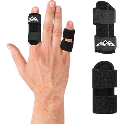 supregear Attelle de Doigt Réglable, Lot de 2, Barre en Aluminium Amovible, Support de Doigt pour Fractures, Entorses, Arthrite, Tendinite et Doigts Gonflés, Noir - Publicité supregear Attelle de Doigt Réglable, Lot de 2, Barre en Aluminium Amovible, Support de Doigt pour Fractures, Entorses, Arthrite, Tendinite et Doigts Gonflés, Noir - Publicité