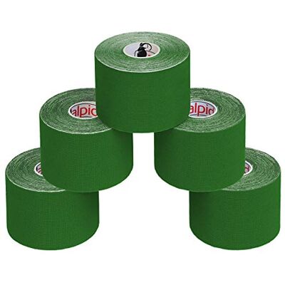 ALPIDEX 5 Rouleaux Ruban Adhésif de Kinésiologie Diverse Couleurs 5 m x 5,0 cm E -Book Exemples D'application Bandes Kinesiology Tape, Couleur:Vert - Publicité ALPIDEX 5 Rouleaux Ruban Adhésif de Kinésiologie Diverse Couleurs 5 m x 5,0 cm E -Book Exemples D'application Bandes Kinesiology Tape, Couleur:Vert - Publicité