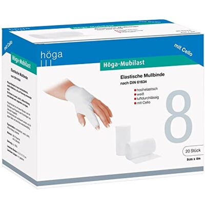 Höga Mubilast - Bandage Élastique 8cm x 4m Pack de 20 - Bandage Médical Élastique - Publicité Höga Mubilast - Bandage Élastique 8cm x 4m Pack de 20 - Bandage Médical Élastique - Publicité