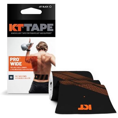 KT Tape KT Pro Wide Tape Bande de kinésiologie Large prédécoupée 100% synthétique pour Le Bas du Dos et d'autres Grands Groupes Musculaires Résistante à l'eau 4 à 7 Jours de Soutien - Publicité KT Tape KT Pro Wide Tape Bande de kinésiologie Large prédécoupée 100% synthétique pour Le Bas du Dos et d'autres Grands Groupes Musculaires Résistante à l'eau 4 à 7 Jours de Soutien - Publicité