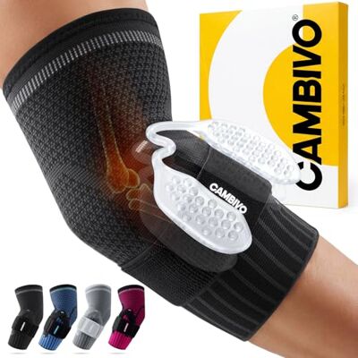 CAMBIVO Coudière Tendinite avec Double Coussinets Gel 5mm – Coudière Épicondylite à Compression avec Sangle Réglable, Support Antiglisse pour Tennis, Musculation et Travail - Publicité CAMBIVO Coudière Tendinite avec Double Coussinets Gel 5mm – Coudière Épicondylite à Compression avec Sangle Réglable, Support Antiglisse pour Tennis, Musculation et Travail - Publicité