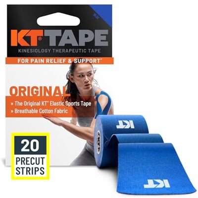 KT Tape Orignal, Pre-Couper, 20 Bandes, Cotton, Bleu - Publicité KT Tape Orignal, Pre-Couper, 20 Bandes, Cotton, Bleu - Publicité