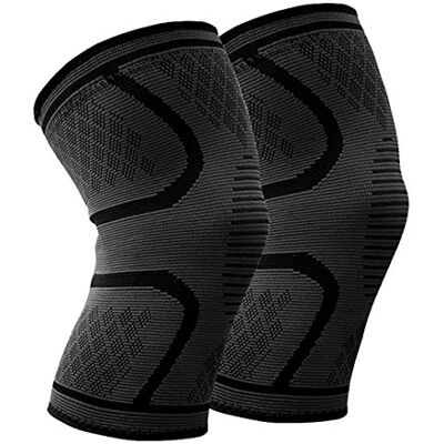 Beskey Paire de genouillères antidérapantes et respirantes pour soulager les douleurs articulaires pour les personnes souffrant d'arthrite et la récupération après blessures, convient pour le sport - Publicité Beskey Paire de genouillères antidérapantes et respirantes pour soulager les douleurs articulaires pour les personnes souffrant d'arthrite et la récupération après blessures, convient pour le sport - Publicité