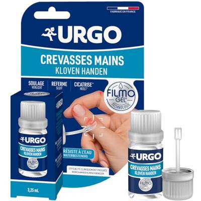 Urgo Filmogel Crevasses Mains Soulage Referme Cicatrise 3,25 ml Film protecteur résistant à l'eau Application précise à la spatule - Publicité Urgo Filmogel Crevasses Mains Soulage Referme Cicatrise 3,25 ml Film protecteur résistant à l'eau Application précise à la spatule - Publicité