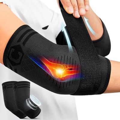 CAMBIVO Coudiere Tendinite Ajustable 2 Pack, Coudiere Epicondylite avec Rembourrage en Gel, Manchon de Compression Bras Attelle Coude Hommes Femmes pour Soulage la Douleur, Tennis, Golf, Sport - Publicité CAMBIVO Coudiere Tendinite Ajustable 2 Pack, Coudiere Epicondylite avec Rembourrage en Gel, Manchon de Compression Bras Attelle Coude Hommes Femmes pour Soulage la Douleur, Tennis, Golf, Sport - Publicité
