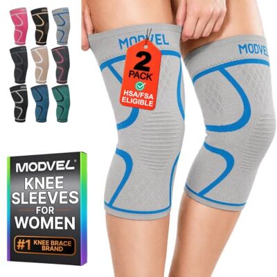MODVEL Genouillère sport pour Homme et Femme – 2 Pièces Genouillere Ligamentaire Genou, Maintien De Compression Genoux, Genouillères Médicales Pour Arthrose, Course, Soulagement Douleur Genou - Publicité MODVEL Genouillère sport pour Homme et Femme – 2 Pièces Genouillere Ligamentaire Genou, Maintien De Compression Genoux, Genouillères Médicales Pour Arthrose, Course, Soulagement Douleur Genou - Publicité