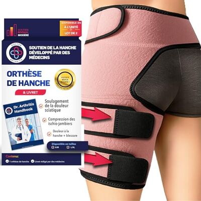 Dr. Arthritis Doctor Developed Stabilizing Hip Support Brace Sciatica Pain Relief, Piriformis Syndrome and Sciatic Nerve Pain Thigh compression, Hamstring compression wrap (Rose, Gauche L/XL) - Publicité Dr. Arthritis Doctor Developed Stabilizing Hip Support Brace Sciatica Pain Relief, Piriformis Syndrome and Sciatic Nerve Pain Thigh compression, Hamstring compression wrap (Rose, Gauche L/XL) - Publicité
