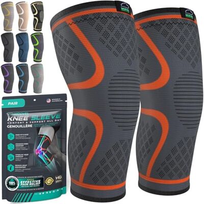 MODVEL Genouillère sport pour Homme et Femme – 2 Pièces Genouillere Ligamentaire Genou, Maintien De Compression Genoux, Genouillères Médicales Pour Arthrose, Course, Soulagement Douleur Genou - Publicité MODVEL Genouillère sport pour Homme et Femme – 2 Pièces Genouillere Ligamentaire Genou, Maintien De Compression Genoux, Genouillères Médicales Pour Arthrose, Course, Soulagement Douleur Genou - Publicité