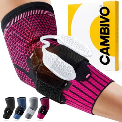 CAMBIVO Coudière Tendinite avec Double Coussinets Gel 5mm – Coudière Épicondylite à Compression avec Sangle Réglable, Support Antiglisse pour Tennis, Musculation et Travail - Publicité CAMBIVO Coudière Tendinite avec Double Coussinets Gel 5mm – Coudière Épicondylite à Compression avec Sangle Réglable, Support Antiglisse pour Tennis, Musculation et Travail - Publicité