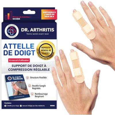 Dr. Arthritis Lot de 2 attelles de doigt à déclenchement développées par les médecins pour l'arthrite et la récupération des blessures, support de préhension et outil de redressement, support de doigt cassé qui - Publicité Dr. Arthritis Lot de 2 attelles de doigt à déclenchement développées par les médecins pour l'arthrite et la récupération des blessures, support de préhension et outil de redressement, support de doigt cassé qui - Publicité