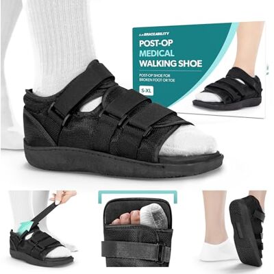 BraceAbility Chaussure postopératoire pour pied ou orteil cassé Chaussure de marche médicale/chirurgicale moulée (moyenne femelle) - Publicité BraceAbility Chaussure postopératoire pour pied ou orteil cassé Chaussure de marche médicale/chirurgicale moulée (moyenne femelle) - Publicité