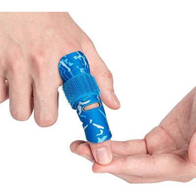 Kuangmi Manchon de doigt Soutien Protecteur Empeche les blessures aux doigts pendant les sports 1 pièce,Blue L/XL - Publicité Kuangmi Manchon de doigt Soutien Protecteur Empeche les blessures aux doigts pendant les sports 1 pièce,Blue L/XL - Publicité