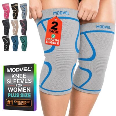 MODVEL Genouillère sport pour Homme et Femme – 2 Pièces Genouillere Ligamentaire Genou, Maintien De Compression Genoux, Genouillères Médicales Pour Arthrose, Course, Soulagement Douleur Genou - Publicité MODVEL Genouillère sport pour Homme et Femme – 2 Pièces Genouillere Ligamentaire Genou, Maintien De Compression Genoux, Genouillères Médicales Pour Arthrose, Course, Soulagement Douleur Genou - Publicité