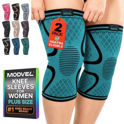 MODVEL Genouillère sport pour Homme et Femme – 2 Pièces Genouillere Ligamentaire Genou, Maintien De Compression Genoux, Genouillères Médicales Pour Arthrose, Course, Soulagement Douleur Genou - Publicité MODVEL Genouillère sport pour Homme et Femme – 2 Pièces Genouillere Ligamentaire Genou, Maintien De Compression Genoux, Genouillères Médicales Pour Arthrose, Course, Soulagement Douleur Genou - Publicité