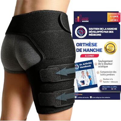 Dr. Arthritis Doctor Developed Stabilizing Hip Support Brace Sciatica Pain Relief, Piriformis Syndrome and Sciatic Nerve Pain Thigh compression, Hamstring compression wrap (Noir, Droit L/XL) - Publicité Dr. Arthritis Doctor Developed Stabilizing Hip Support Brace Sciatica Pain Relief, Piriformis Syndrome and Sciatic Nerve Pain Thigh compression, Hamstring compression wrap (Noir, Droit L/XL) - Publicité